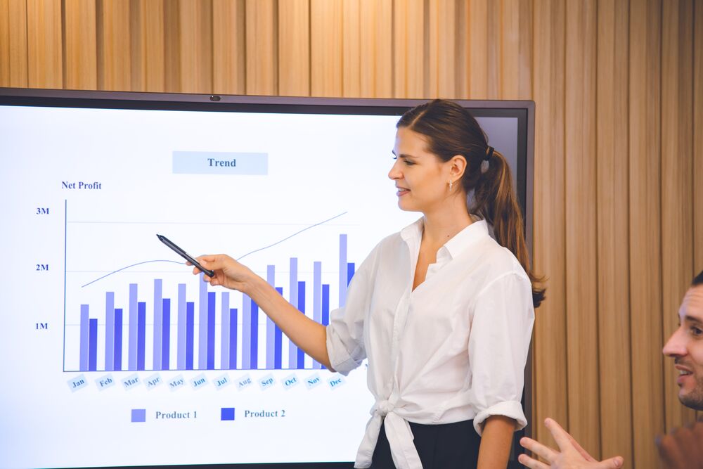 Pitch Deck auf dem Bildschirm